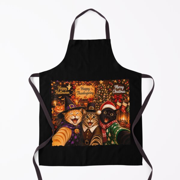 Item preview, Hallothanksmas Cat Selfie Halloween Thanksgiving Christmas designed and sold by StanaLuis.
