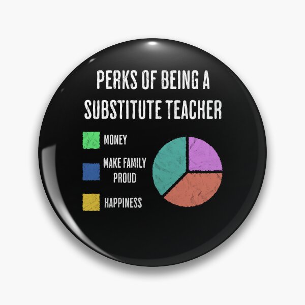 Item preview, Funny Substitute Teacher Perks Job Pie Chart designed and sold by d247.