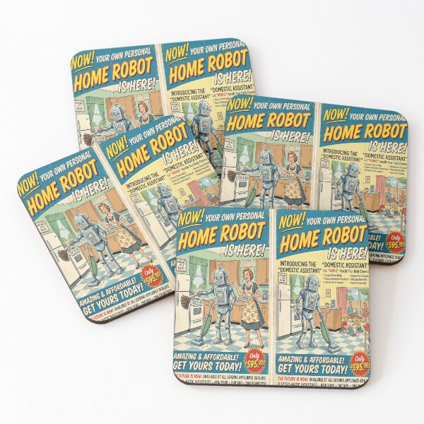 Item preview, 1950s Mid-Century Retro Personal Home Robot Poster designed and sold by Solomon-Ent-144.