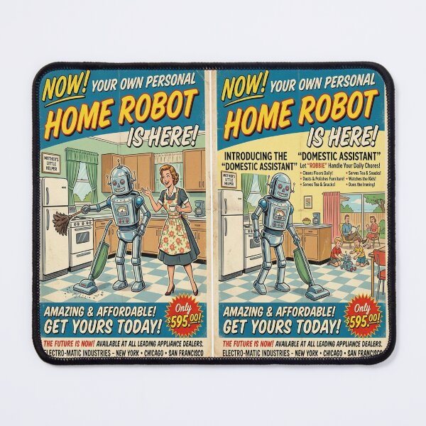 Item preview, 1950s Mid-Century Retro Personal Home Robot Poster designed and sold by Solomon-Ent-144.