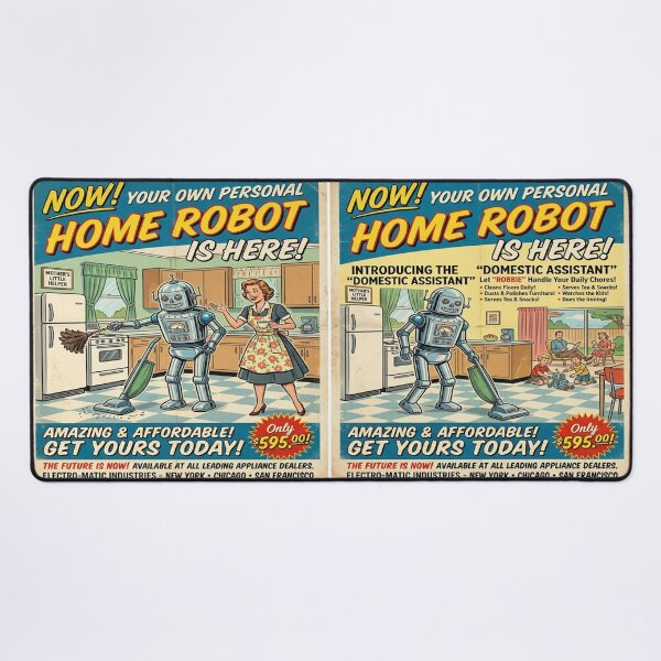 Item preview, 1950s Mid-Century Retro Personal Home Robot Poster designed and sold by Solomon-Ent-144.