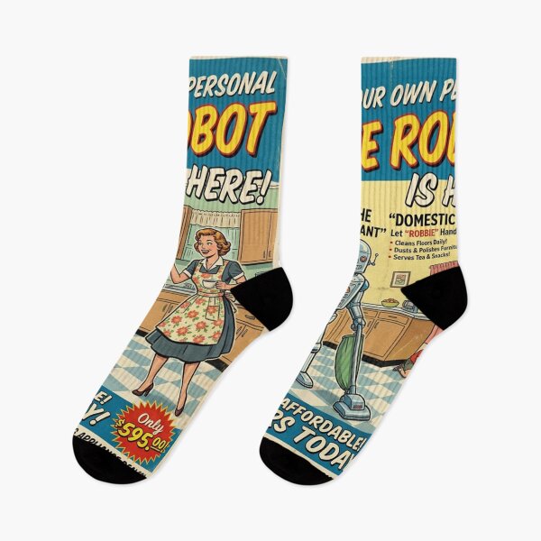 Item preview, 1950s Mid-Century Retro Personal Home Robot Poster designed and sold by Solomon-Ent-144.