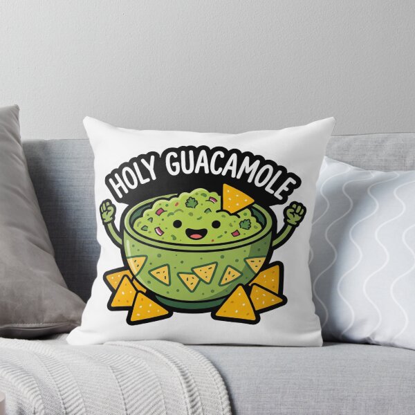 Item preview, Holy Guacamole Chip Dip Bowl Excited Food Pun Sticker designed and sold by NeonNerd Studio.