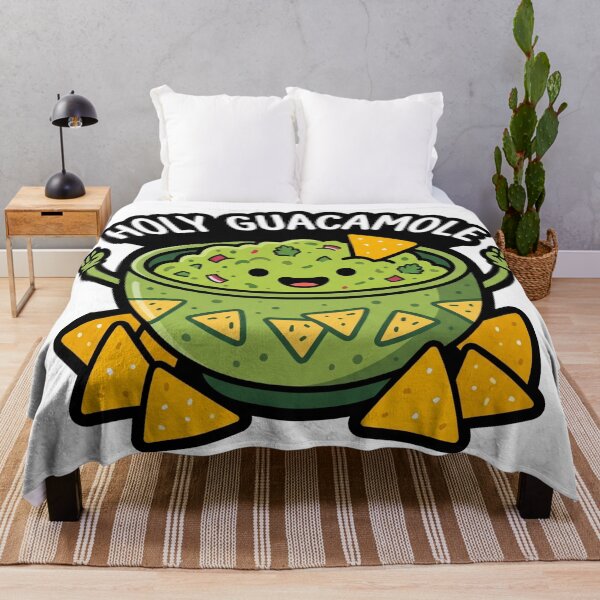 Item preview, Holy Guacamole Chip Dip Bowl Excited Food Pun Sticker designed and sold by NeonNerd Studio.