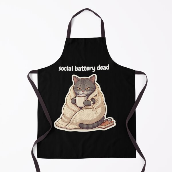 Item preview, Social Battery Dead Cat Cozy Coffee Introvert Funny Kitty designed and sold by Safe Haven Pets.