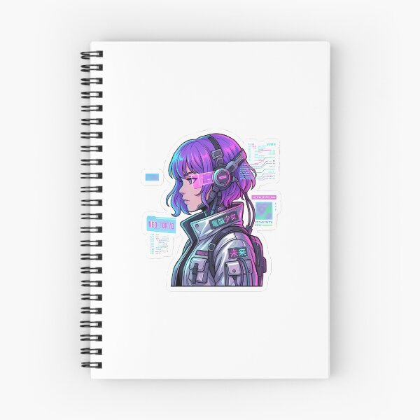 Item preview, Cyberpunk Anime Girl Cyber Girl Techwear Futuristic Sticker designed and sold by TheStickGraph.