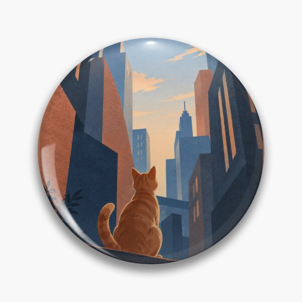 Item preview, Ginger Cat Cityscape in Textured Geometric Editorial Style designed and sold by DmaarGroup.