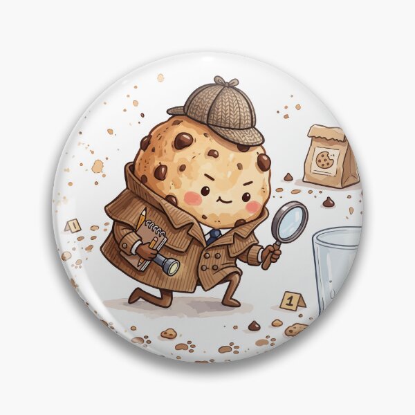 Item preview, Detective Cookie Investigating Milk Glass Funny Food Mystery Art designed and sold by Mellow Doodle Co..