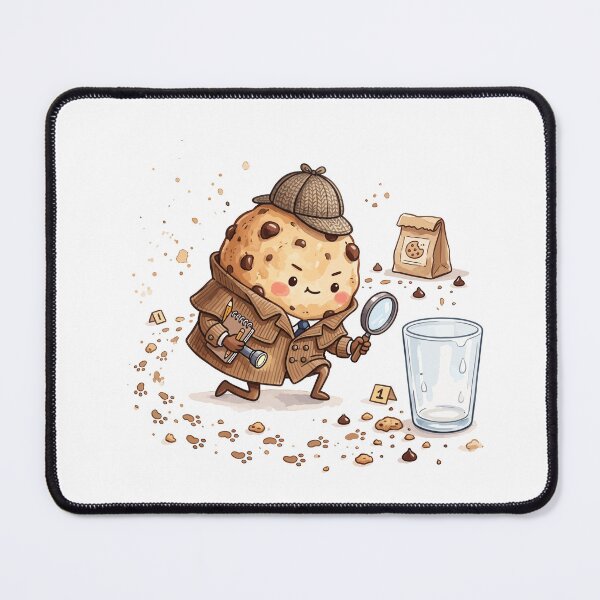 Item preview, Detective Cookie Investigating Milk Glass Funny Food Mystery Art designed and sold by Mellow Doodle Co..