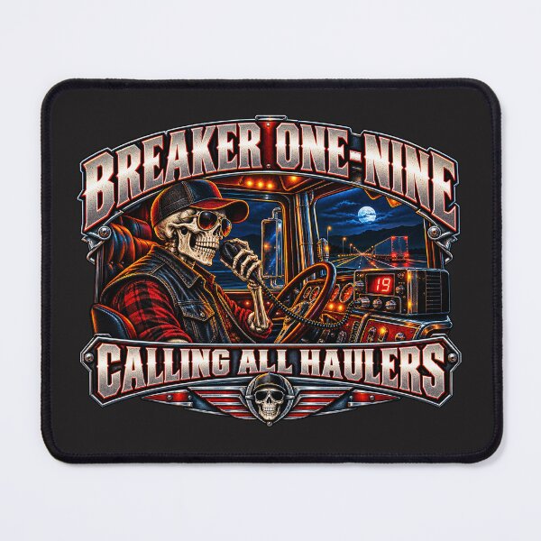 Item preview, Breaker One-Nine | Calling All Haulers | Skeleton Truck Driver CB Radio Art designed and sold by NomadForge.
