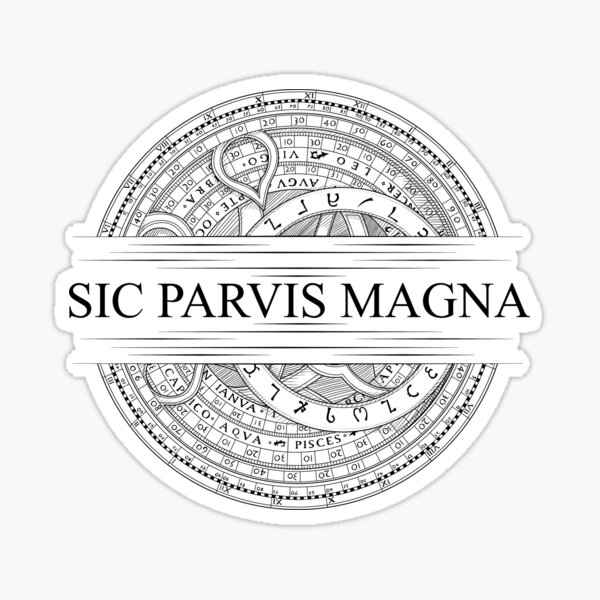 Sic Parvis Magna - Uncharted - Black Version Sticker