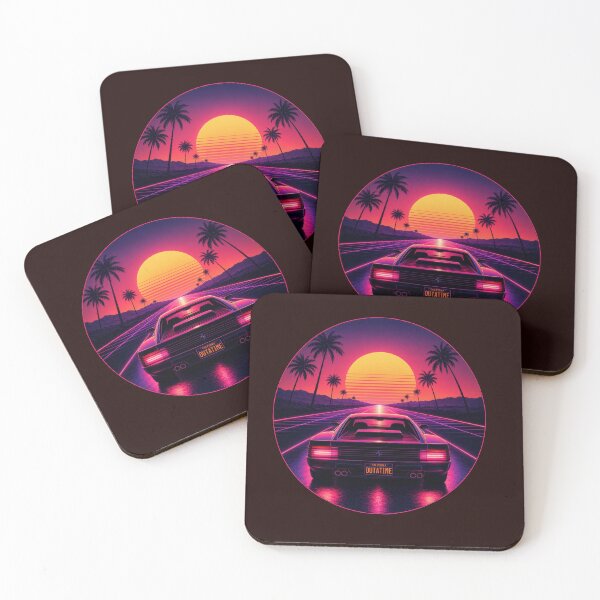 Item preview, Retro 80s Neon Sports Car Synthwave Sunset designed and sold by RetroWaveDesign.