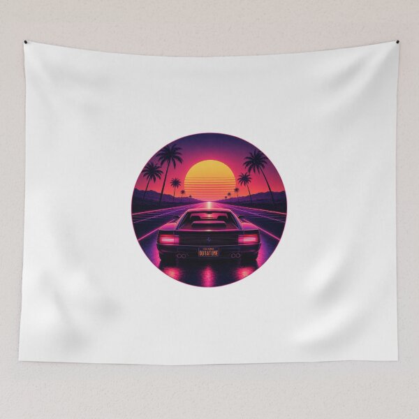 Item preview, Retro 80s Neon Sports Car Synthwave Sunset designed and sold by RetroWaveDesign.