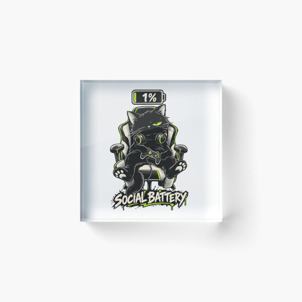 Item preview, Gamer Cat – Social Battery One Percent designed and sold by Univers-shop.