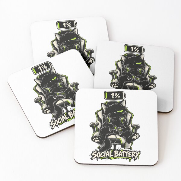 Item preview, Gamer Cat – Social Battery One Percent designed and sold by Univers-shop.