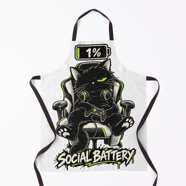 Item preview, Gamer Cat – Social Battery One Percent designed and sold by Univers-shop.
