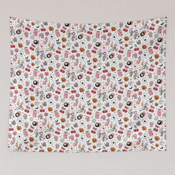 Item preview, Cute Coquette Pastel Goth Halloween Seamless Pattern Graphic designed and sold by GrimNest.