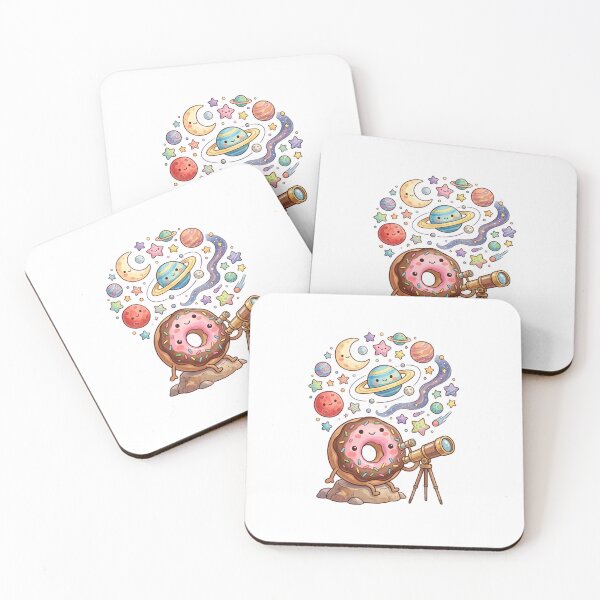 Item preview, Cute Space Donut Looking Through Telescope Galaxy Astronomy Art designed and sold by Mellow Doodle Co..