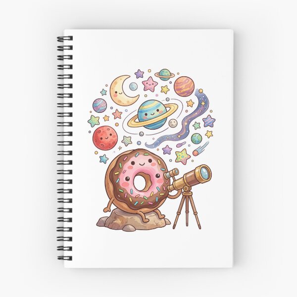 Item preview, Cute Space Donut Looking Through Telescope Galaxy Astronomy Art designed and sold by Mellow Doodle Co..