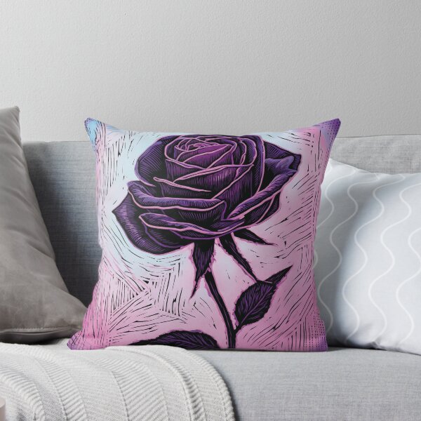 Item preview, Purple Rose Woodcut designed and sold by COSMIC SUDZ.
