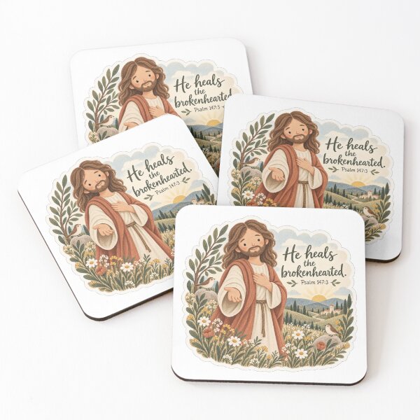 Item preview, He Heals the Brokenhearted Watercolor Jesus designed and sold by Vivalavidashop.