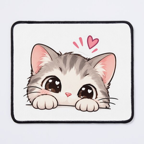 Item preview, Cute Peeking Kawaii Cat Kitten Heart Sticker designed and sold by ZyVoAli.