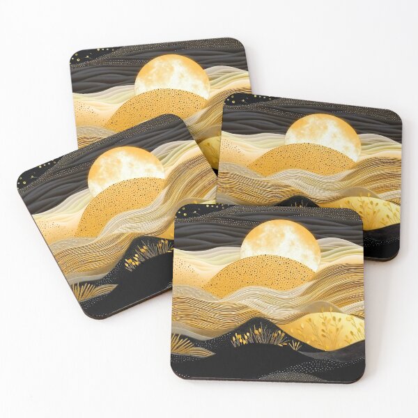 Item preview, Golden Sunset Over Shadowy Mountains Abstract Art designed and sold by DEC02.