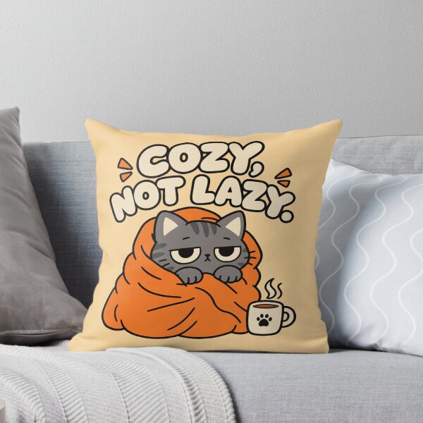 Item preview, Cozy Not Lazy Cat – Cute Fall Cat Design designed and sold by MewMade.