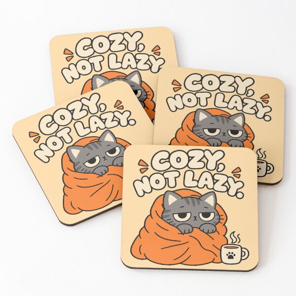 Item preview, Cozy Not Lazy Cat – Cute Fall Cat Design designed and sold by MewMade.