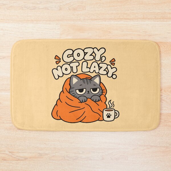 Item preview, Cozy Not Lazy Cat – Cute Fall Cat Design designed and sold by MewMade.