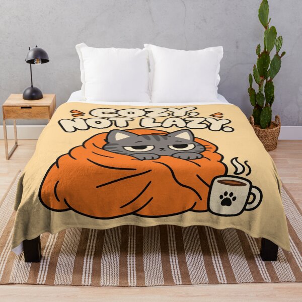 Item preview, Cozy Not Lazy Cat – Cute Fall Cat Design designed and sold by MewMade.