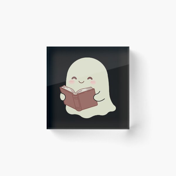 Item preview, Cute Kawaii Ghost Reading a Book Cute Spooky Reader Gift designed and sold by Hallowed Artistry.
