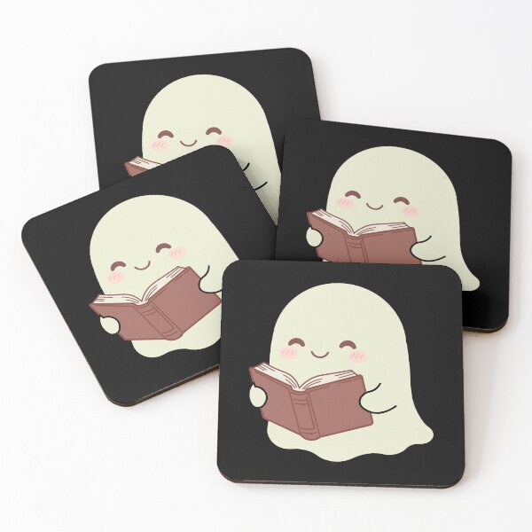 Item preview, Cute Kawaii Ghost Reading a Book Cute Spooky Reader Gift designed and sold by Hallowed Artistry.