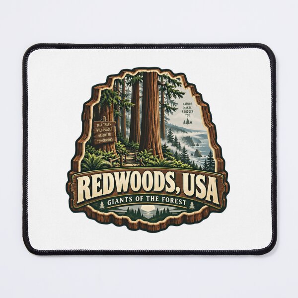 Item preview, Redwoods, USA Giants Of The Forest Redwood National Park California Trees Nature Wilderness Hiking Camping designed and sold by Simsimah26Parks.