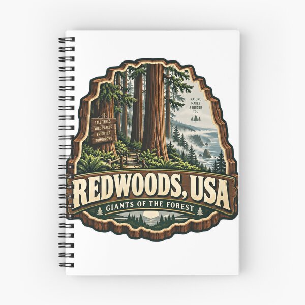 Item preview, Redwoods, USA Giants Of The Forest Redwood National Park California Trees Nature Wilderness Hiking Camping designed and sold by Simsimah26Parks.