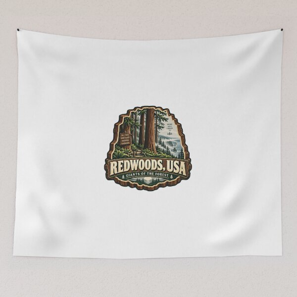 Item preview, Redwoods, USA Giants Of The Forest Redwood National Park California Trees Nature Wilderness Hiking Camping designed and sold by Simsimah26Parks.