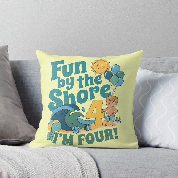 Item preview, Fun by the Shore, I’m Four! 4th Birthday – Cute Beach Boy Design designed and sold by Sea Gem.