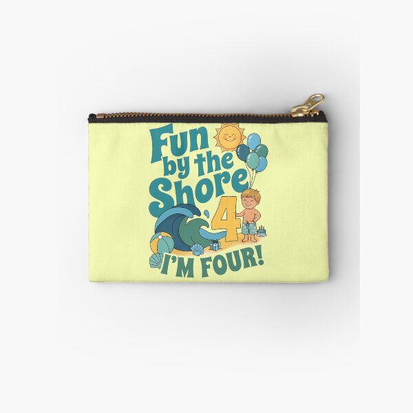 Item preview, Fun by the Shore, I’m Four! 4th Birthday – Cute Beach Boy Design designed and sold by Sea Gem.