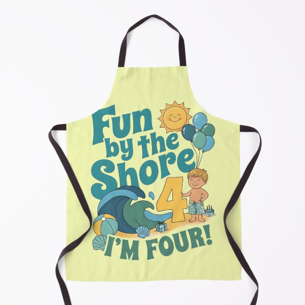 Item preview, Fun by the Shore, I’m Four! 4th Birthday – Cute Beach Boy Design designed and sold by Sea Gem.
