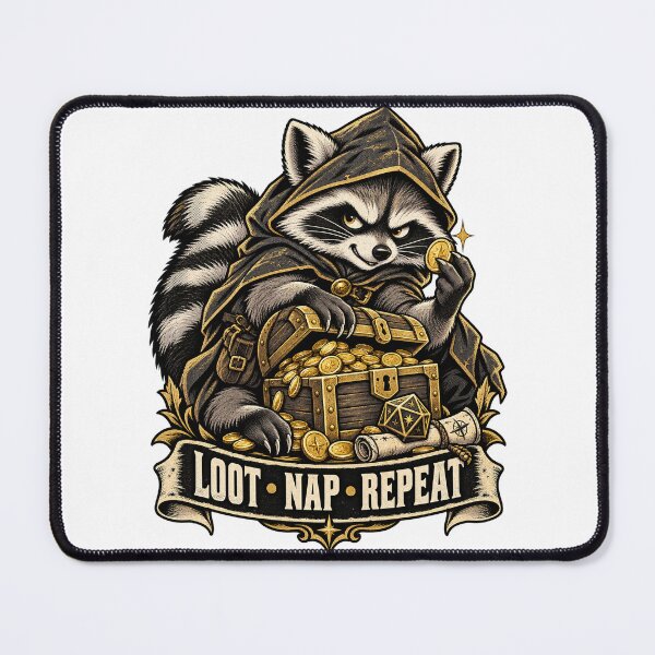 Item preview, Raccoon Rogue – Loot Nap Repeat designed and sold by Univers-shop.