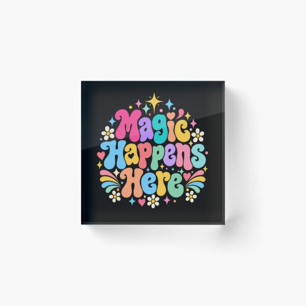 Item preview, Magic Happens Here Positive Quote Good Vibes Inspiration Affirmation designed and sold by JonesFlora2025.