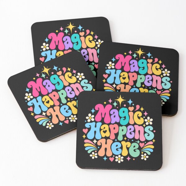 Item preview, Magic Happens Here Positive Quote Good Vibes Inspiration Affirmation designed and sold by JonesFlora2025.