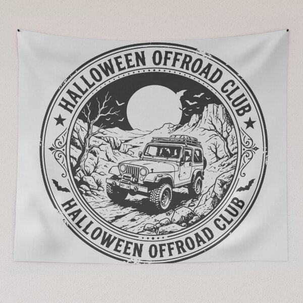Item preview, Halloween Offroad Club Spooky Jeep Vintage Badge T-Shirt designed and sold by NUSA NIPA.