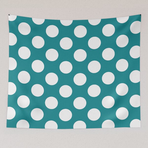 Item preview, Large white polka dots on teal designed and sold by Nolan6.