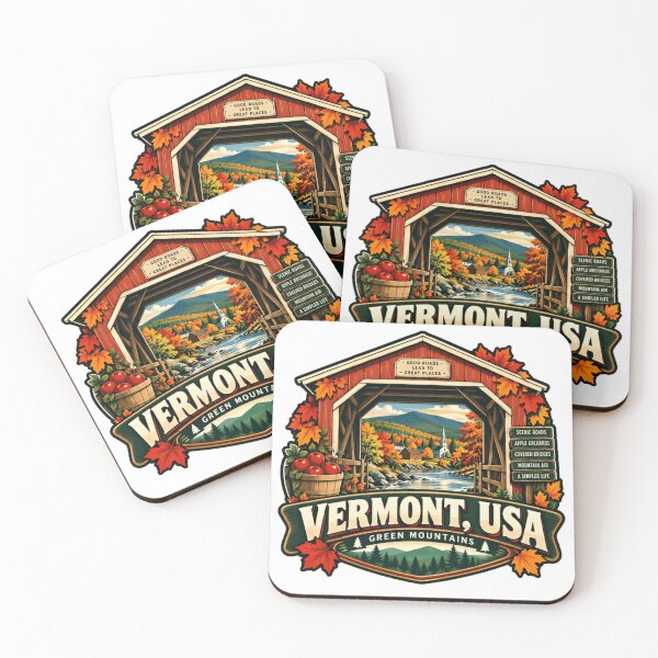 Item preview, Vermont, USA Green Mountains Good Roads Lead To Great Places Autumn Souvenir designed and sold by Simsimah26Parks.