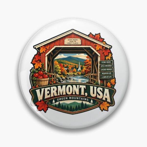 Item preview, Vermont, USA Green Mountains Good Roads Lead To Great Places Autumn Souvenir designed and sold by Simsimah26Parks.