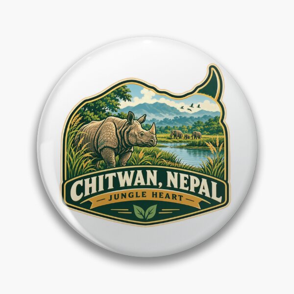 Item preview, Chitwan Nepal Jungle Heart Rhinoceros Wildlife Traveler Souvenir designed and sold by Simsimah26Parks.