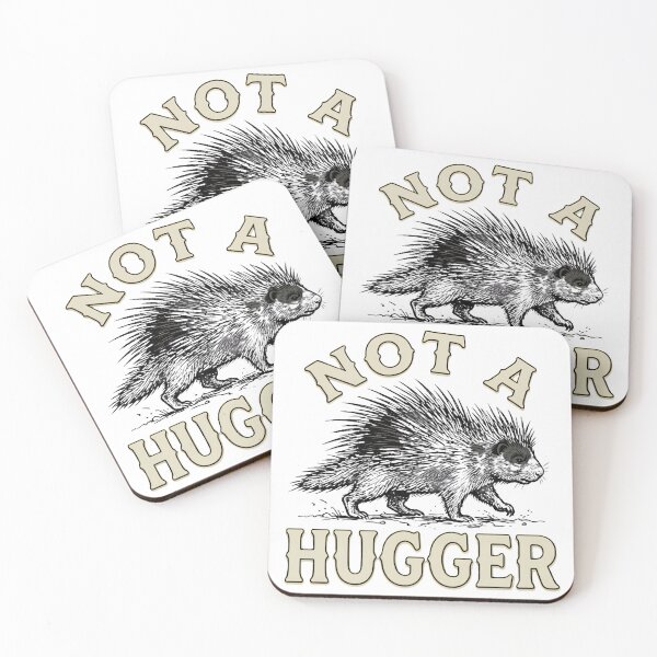 Item preview, Not A Hugger, Funny Porcupine, Antisocial Joke Vintage Style Funny designed and sold by w66aboo.