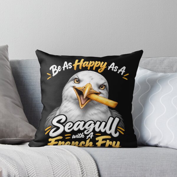 Item preview, Be As Happy As A Seagull With A French Fry – Funny Beach Coastal Bird Humor designed and sold by PosiMCreations.