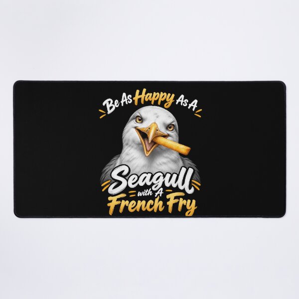 Item preview, Be As Happy As A Seagull With A French Fry – Funny Beach Coastal Bird Humor designed and sold by PosiMCreations.